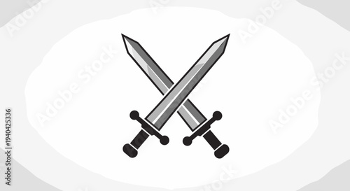 Crossed Swords Illustration Design Element.