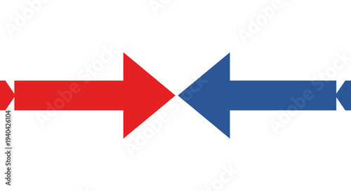 Opposing Arrows Red Blue Direction.