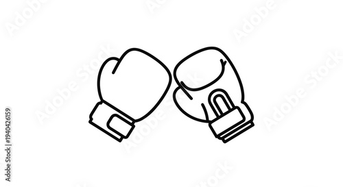 Pair Boxing Gloves Illustration.