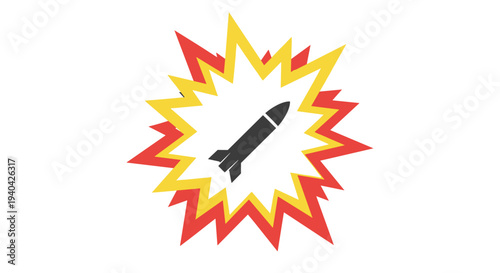 Rocket Explosion Blast Off Vector.