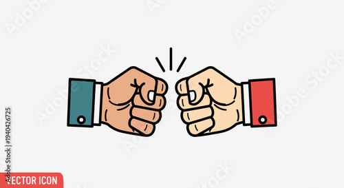 Two Fists Bump Together Illustration.