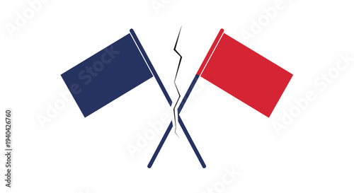 Two Flags Crossing Each Other.