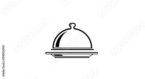 Restaurant Cloche Serving Dish Icon Vector Illustration