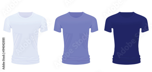 Blue t shirt set. vector illustration