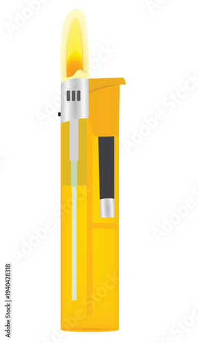 Cigarette plastic lighter. vector illustration