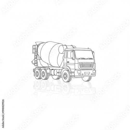 concrete mixer icon on white background 