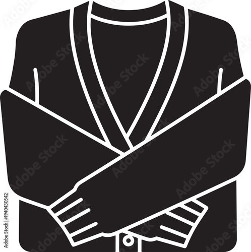 Man in a jacket with arms crossed over chest