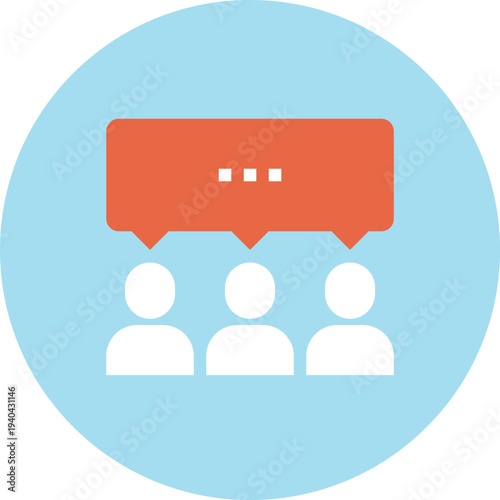 Modern speech bubbles flat line vector illustration icon design concept.