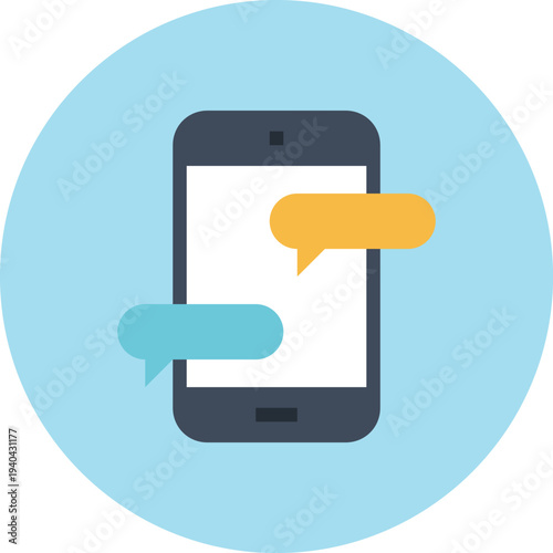 Modern speech bubbles flat line vector illustration icon design concept.