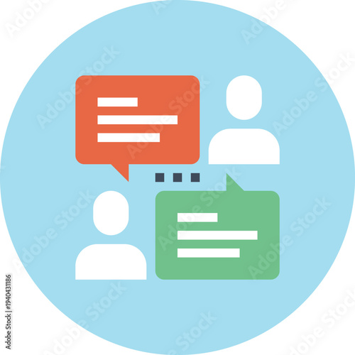 Modern speech bubbles flat line vector illustration icon design concept.