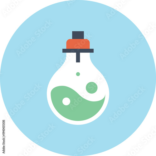 Modern light bulb flat line vector illustration icon design concept.