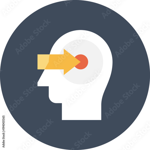 Modern perception flat line vector illustration icon design concept. Icon for mobile and web graphics. Flat symbol, logo creative concept. Simple and clean flat pictogram