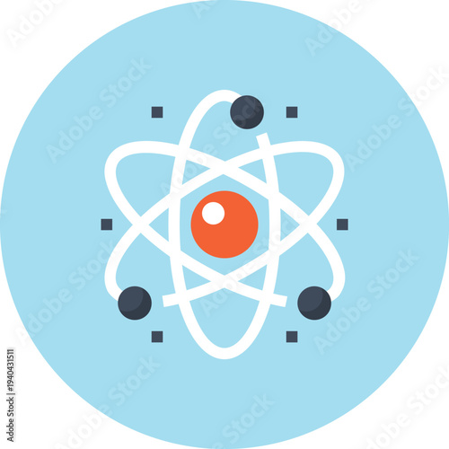 Modern nuclear power flat line vector illustration icon design concept. Icon for mobile and web graphics. Flat symbol, logo creative concept. Simple and clean flat pictogram