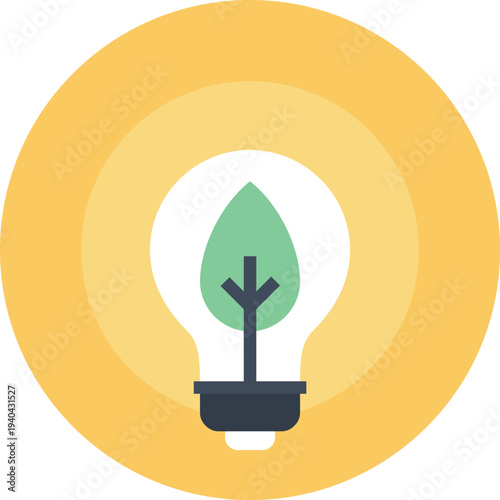 Modern green energy flat line vector illustration icon design concept. Icon for mobile and web graphics. Flat symbol, logo creative concept. Simple and clean flat pictogram