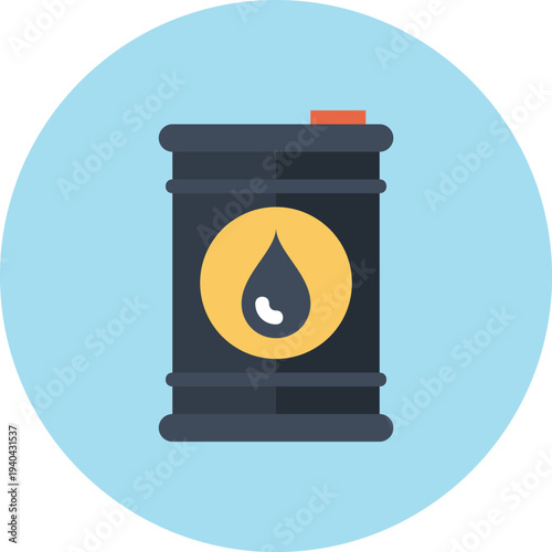 Modern oil barrel flat line vector illustration icon design concept. Icon for mobile and web graphics. Flat symbol, logo creative concept. Simple and clean flat pictogram