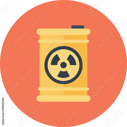 Modern radioactive waste flat line vector illustration icon design concept. Icon for mobile and web graphics. Flat symbol, logo creative concept. Simple and clean flat pictogram