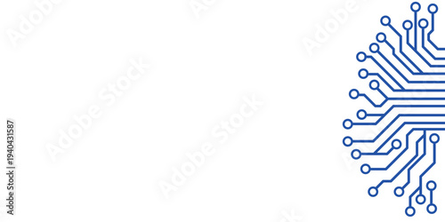 Abstract digital technology background with blue circuit board lines vector illustration