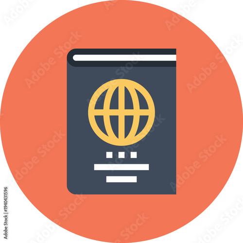 Modern passport flat line vector illustration icon design concept. Icon for mobile and web graphics. Flat symbol, logo creative concept. Simple and clean flat pictogram