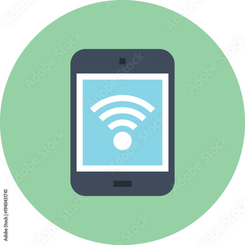 Modern free wifi area flat line vector illustration icon design concept. Icon for mobile and web graphics. Flat symbol, logo creative concept. Simple and clean flat pictogram