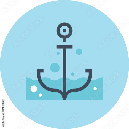 Modern sea voyage flat line vector illustration icon design concept. Icon for mobile and web graphics. Flat symbol, logo creative concept. Simple and clean flat pictogram