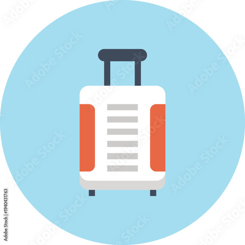 Modern tourist luggage flat line vector illustration icon design concept. Icon for mobile and web graphics. Flat symbol, logo creative concept. Simple and clean flat pictogram