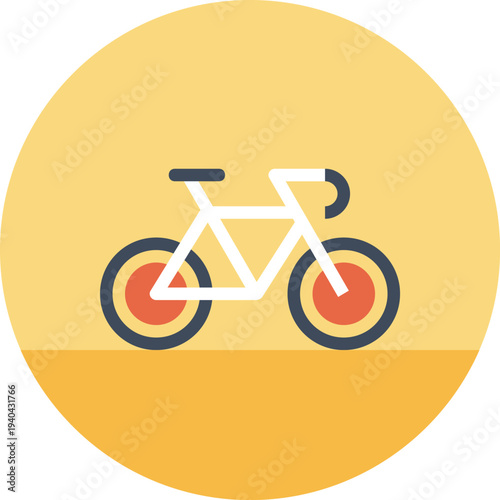 Modern bicycle flat line vector illustration icon design concept. Icon for mobile and web graphics. Flat symbol, logo creative concept. Simple and clean flat pictogram