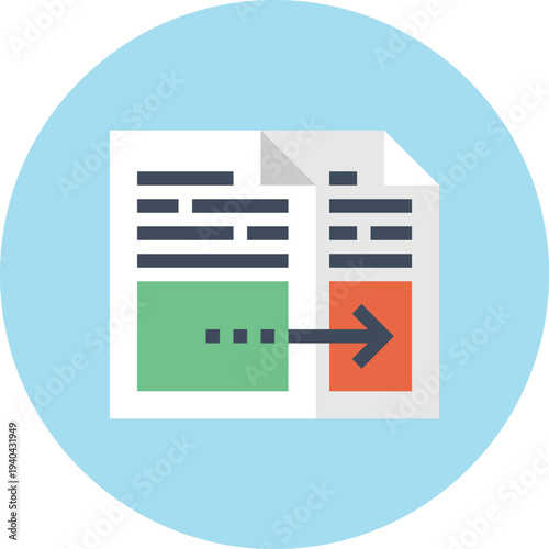 Modern copy document flat line vector illustration icon design concept. Icon for mobile and web graphics. Flat symbol, logo creative concept. Simple and clean flat pictogram