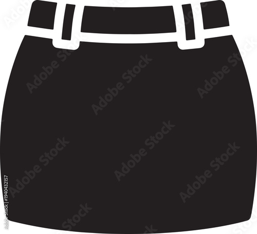 Womans short tight fitted pencil skirt with belt and buckle