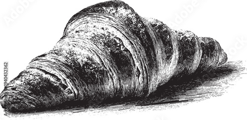 Croissant illustration on a white background. This vector illustration can be used in any size you like for advertising, logos, and other work.