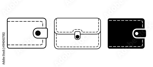 set of wallet icon vector designs