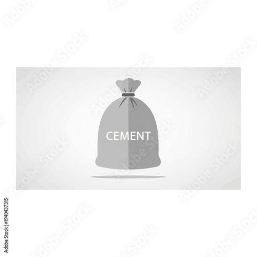 A gray cement bag with the word cement on it