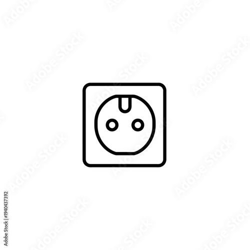 A simple line drawing of a standard electrical socket