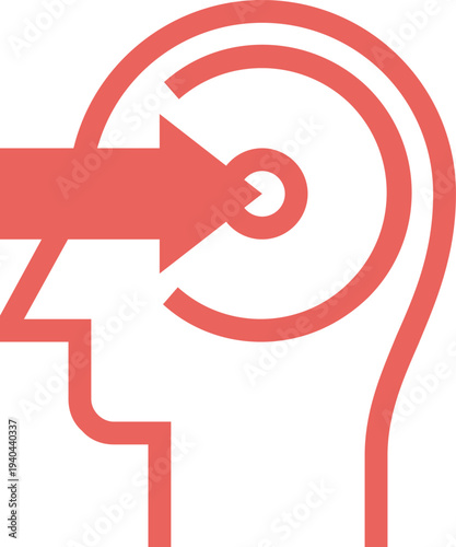 Modern perception flat line vector illustration icon design concept. Icon for mobile and web graphics. Flat symbol, logo creative concept. Simple and clean flat pictogram