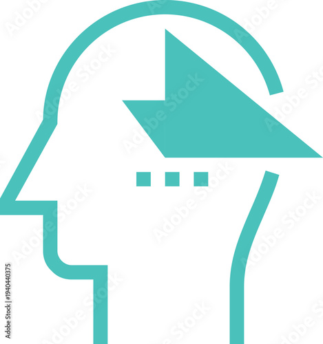 Modern imagination flat line vector illustration icon design concept. Icon for mobile and web graphics. Flat symbol, logo creative concept. Simple and clean flat pictogram