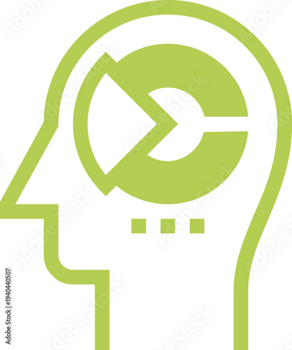 Modern analytical thinking flat line vector illustration icon design concept. Icon for mobile and web graphics. Flat symbol, logo creative concept. Simple and clean flat pictogram