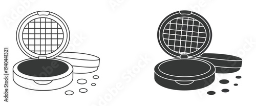 Open, manhole icon set, symbolizing urban infrastructure, drainage systems, and underground access, editable vector illustration isolated on transparent background.