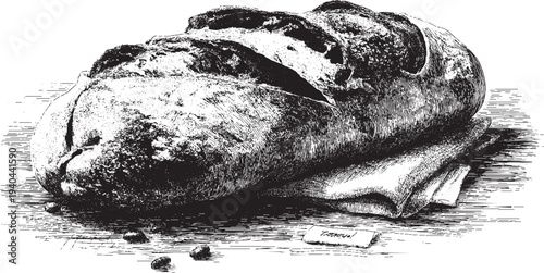 Classic loaf of bread (Somun) illustration on a white background. This vector illustration can be used in any size you like for advertising, logos, and other work.
