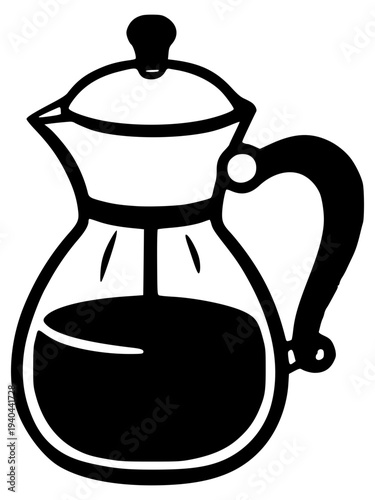 French press with coffee