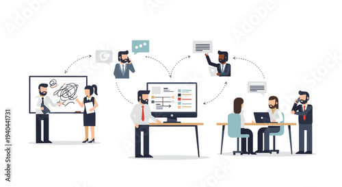 Team Collaboration Office Meeting Scene.