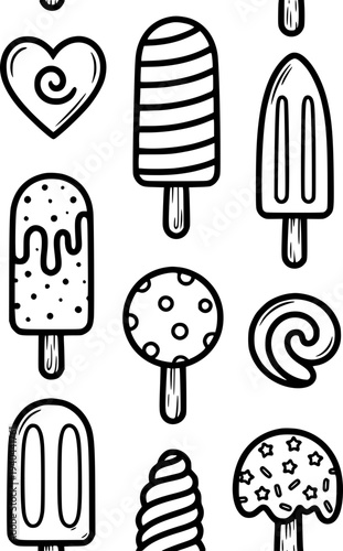 Ice pops & lollipops collection icon