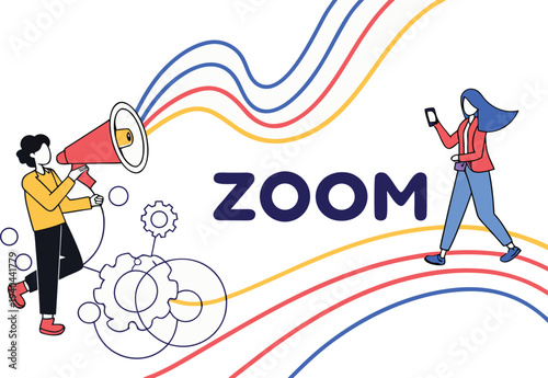 Zoom Logo Social Media Icon. Zoom App Logo Illustration. Zoom Video Platform Logo. Zoom Communication Logo Design. Zoom Online Meeting Logo. Zoom Collaboration Platform Logo. Zoom Video Call Logo