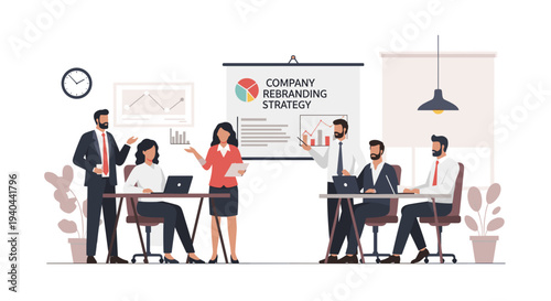 Team Discussing Company Marketing Strategy.