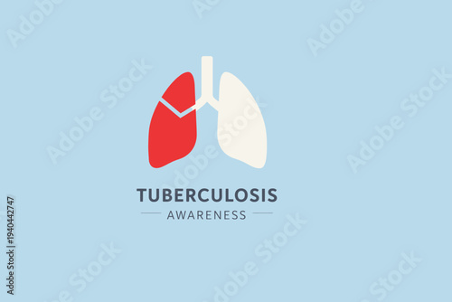 Illustration of human lungs affected by tuberculosis, symbolizing awareness of the disease, health issues, and medical concepts.
