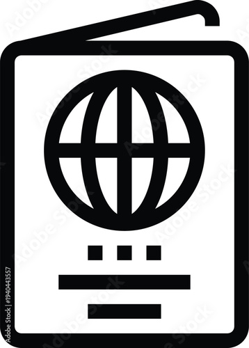 Modern passport flat line vector illustration icon design concept. Icon for mobile and web graphics. Flat symbol, logo creative concept. Simple and clean flat pictogram