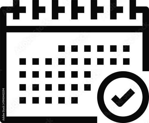 Modern vacation calendar flat line vector illustration icon design concept. Icon for mobile and web graphics. Flat symbol, logo creative concept. Simple and clean flat pictogram