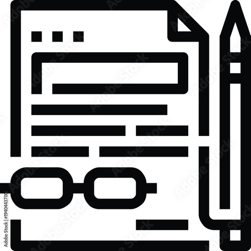 Modern contract flat line vector illustration icon design concept. Icon for mobile and web graphics. Flat symbol, logo creative concept. Simple and clean flat pictogram