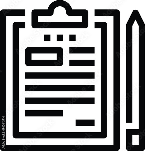 Modern clipboard flat line vector illustration icon design concept. Icon for mobile and web graphics. Flat symbol, logo creative concept. Simple and clean flat pictogram