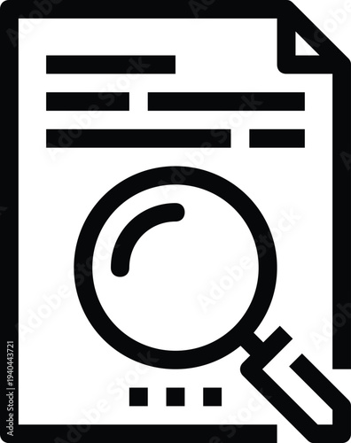 Modern search file flat line vector illustration icon design concept. Icon for mobile and web graphics. Flat symbol, logo creative concept. Simple and clean flat pictogram