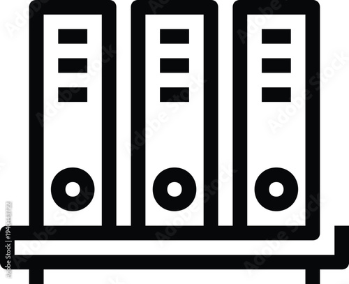 Modern archives flat line vector illustration icon design concept. Icon for mobile and web graphics. Flat symbol, logo creative concept. Simple and clean flat pictogram