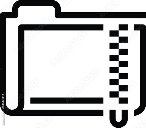 Modern zip folder flat line vector illustration icon design concept. Icon for mobile and web graphics. Flat symbol, logo creative concept. Simple and clean flat pictogram